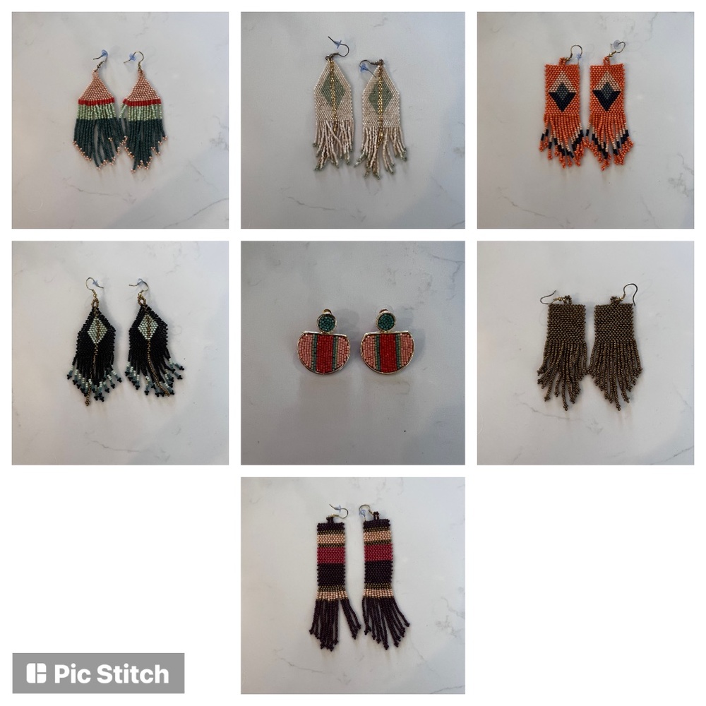 Ink + Alloy Beaded Earring Bundle 7 pairs